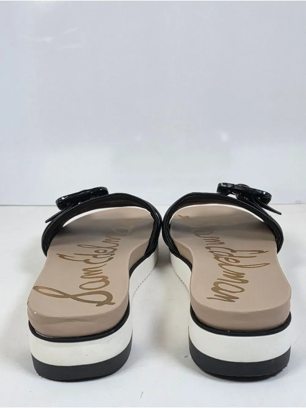 Sam Edelman Ariane Black Leather Buckle Slide Sandals - Picture 6 of 13
